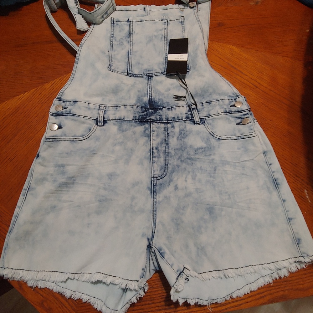 Blue Jean Overalls Shorts NWT